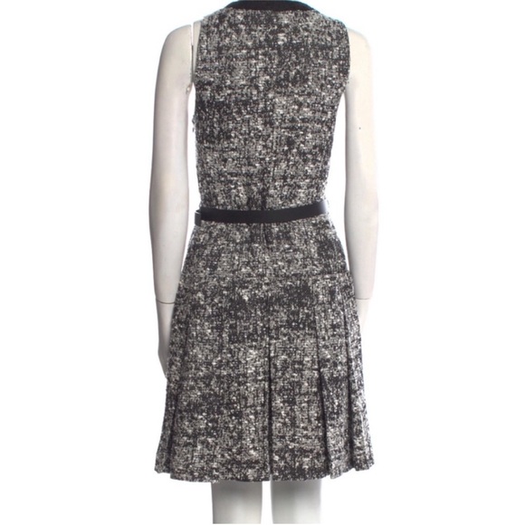 Proenza Schouler Black White Boucle Scoop Neck Sleeveless Belted Dress 8 - Picture 3 of 5